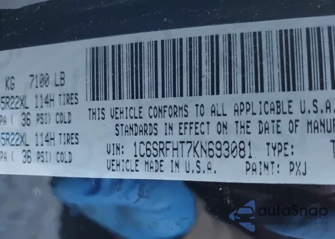 2019 Ram 1500 Limited 4X4 5'7 Box из США, поврежденный, VIN 1C6SRFHT7KN693081